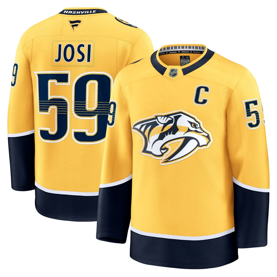 Roman Josi Nashville Predators Fanatics Home Premium Jersey – Yellow Roman Josi Nashville Predators Fanatics Home Premium Jersey – Yellow